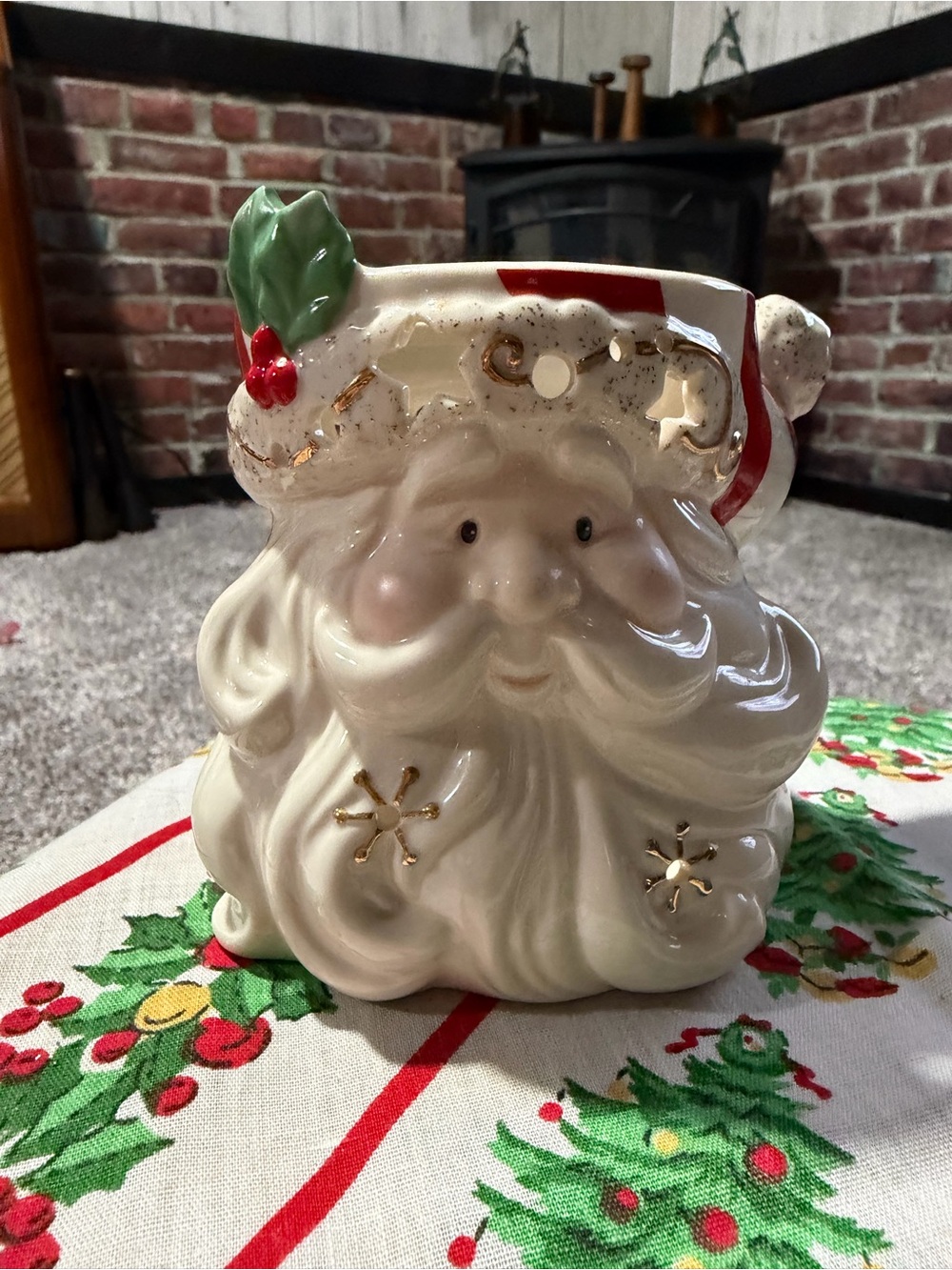 Lenox Festive Santa votive holder.